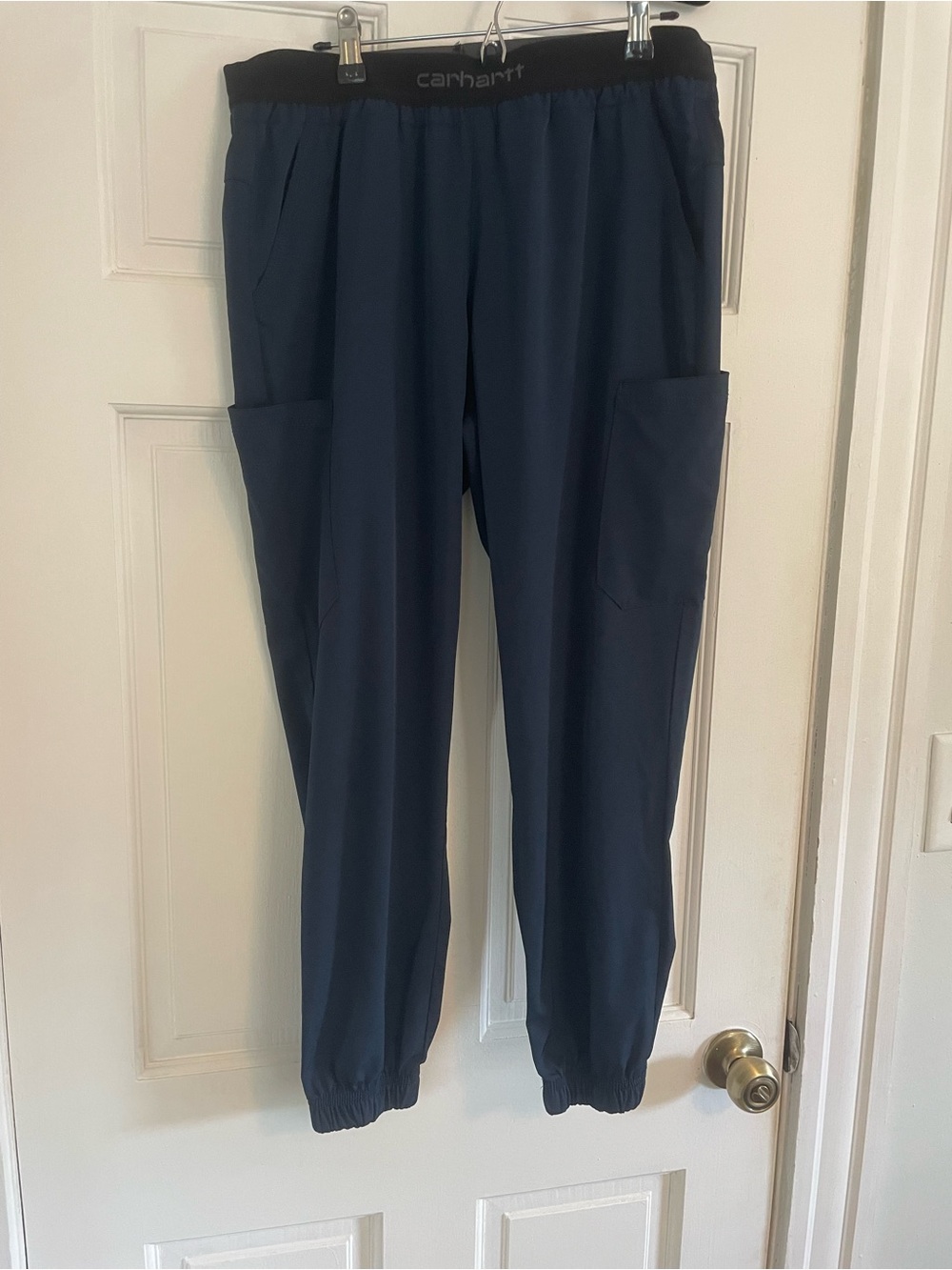 Carhartt Women’s Navy Elastic-Waist Utility Pants- size Medium petites
